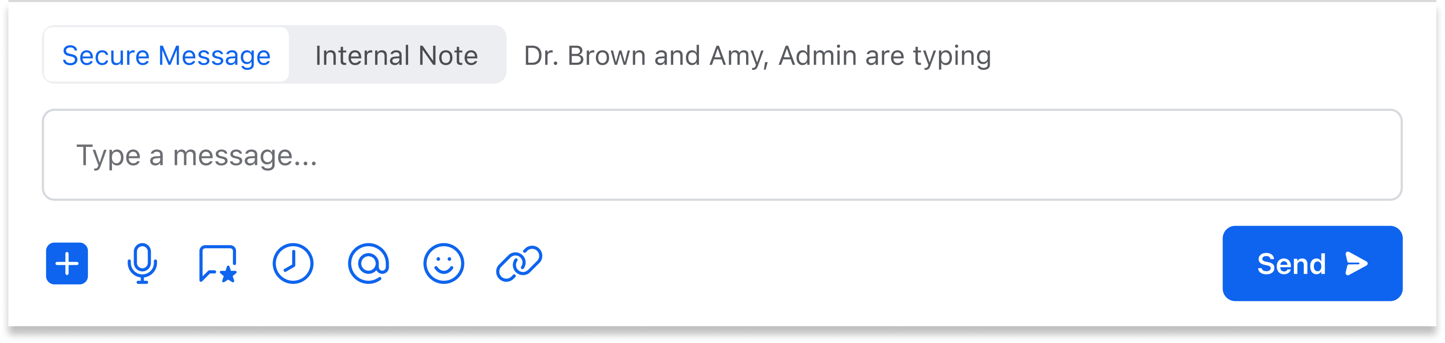 Spruce Compose Bar that shows two teammates typing